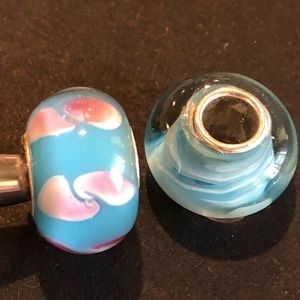 Set of 2 Individuality Glass Bead Charms